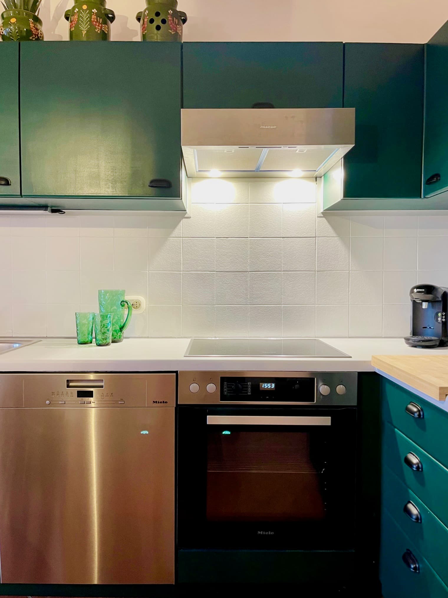 Kitchen appliances and worktop