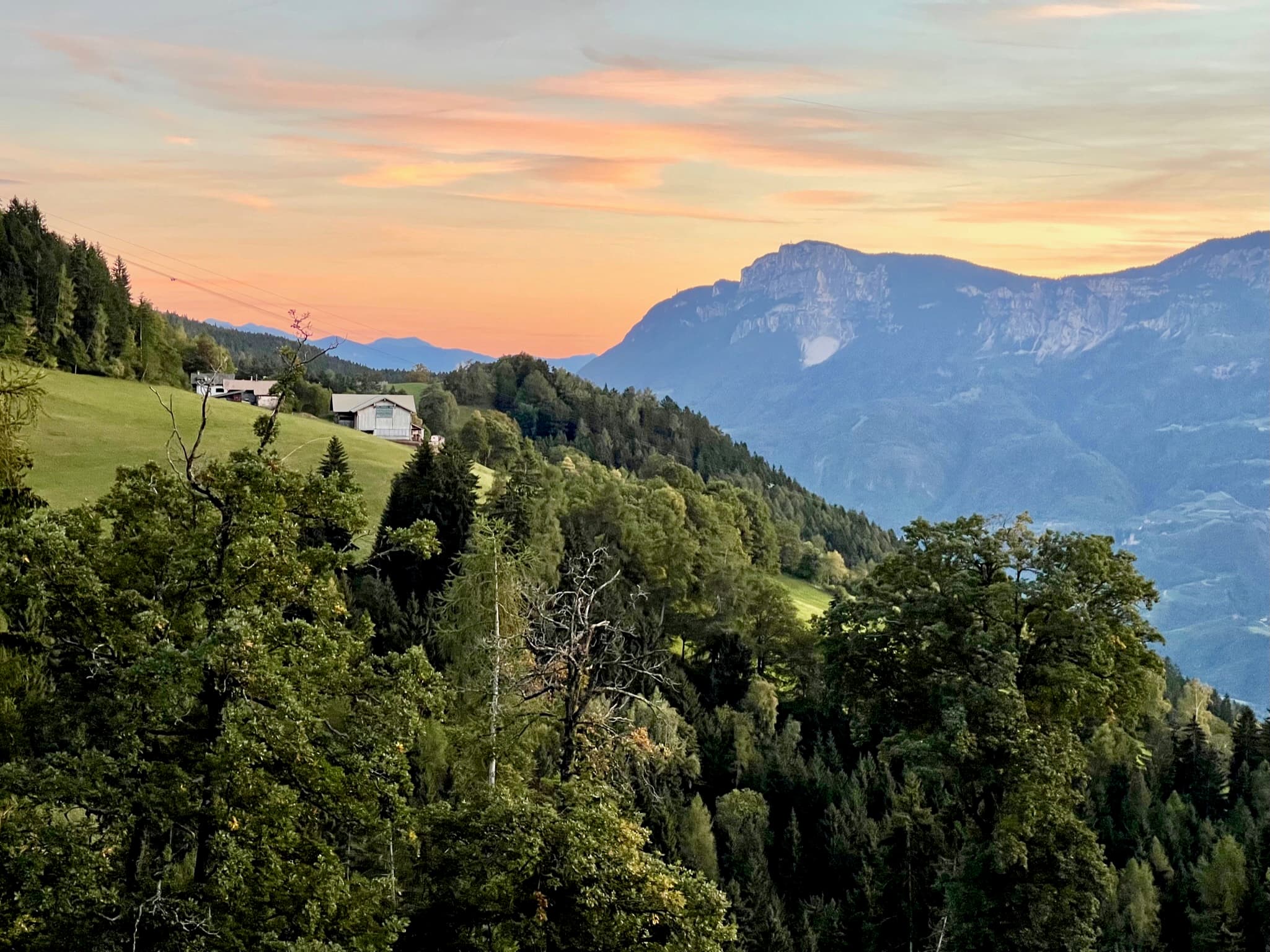 Sunset over the South Tyrol mountains